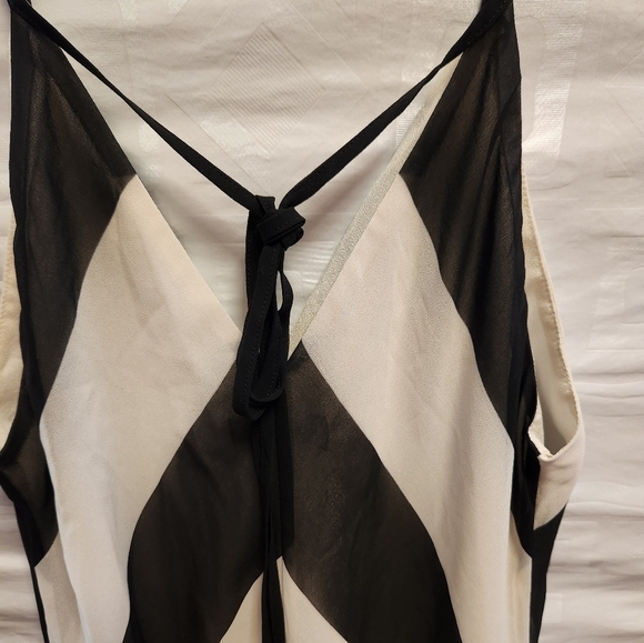 NWOT Christopher John Rogers Black White Striped maxi slip  dress sz 12 - Picture 7 of 11